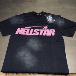 Hellstar Pink Logo Tee – Size Large (NFC Tag)