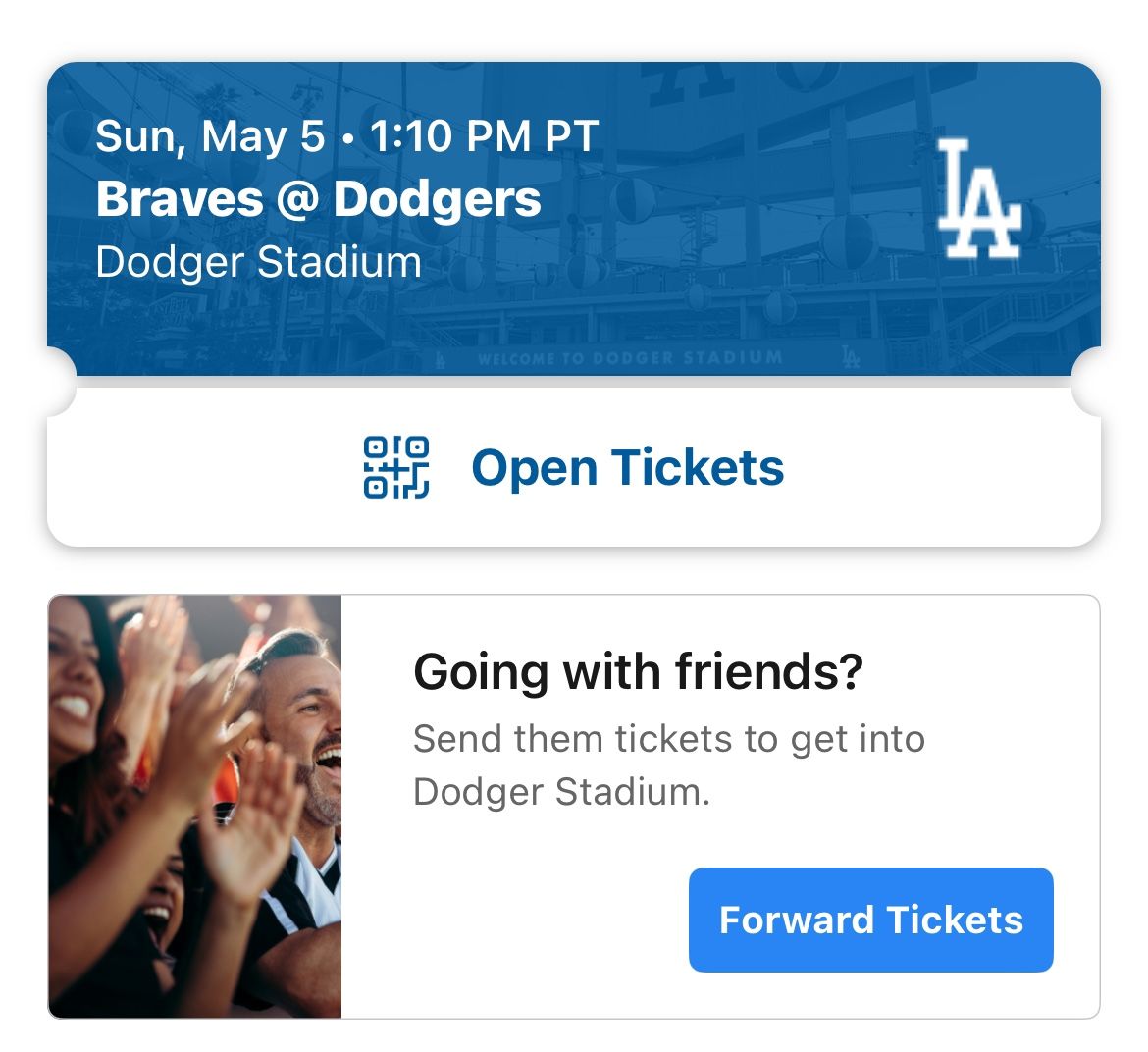 Dodgers vs Braves, Sunday, May 5, 2024 Section 19RS