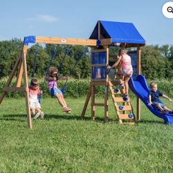 BRAND NEW - Backyard Discovery Aurora Wooden Cedar Swing Set