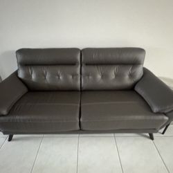 Grey Leather Sofa