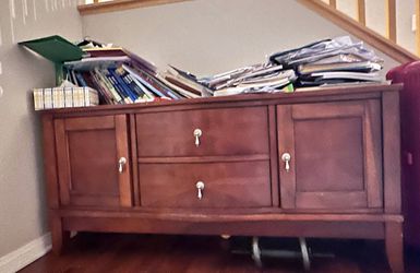 Wood storage console table $20