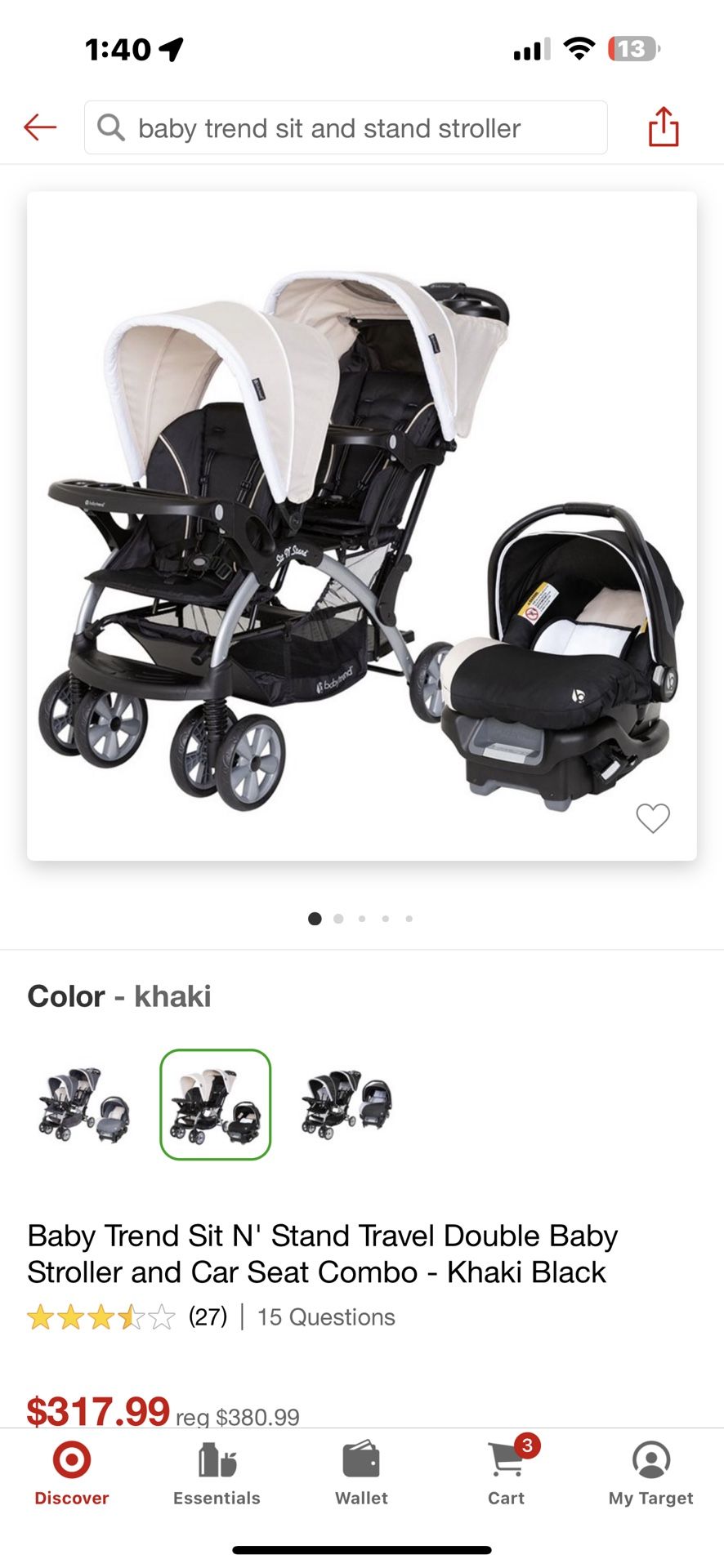 Baby Trend Sit And stand Stroller