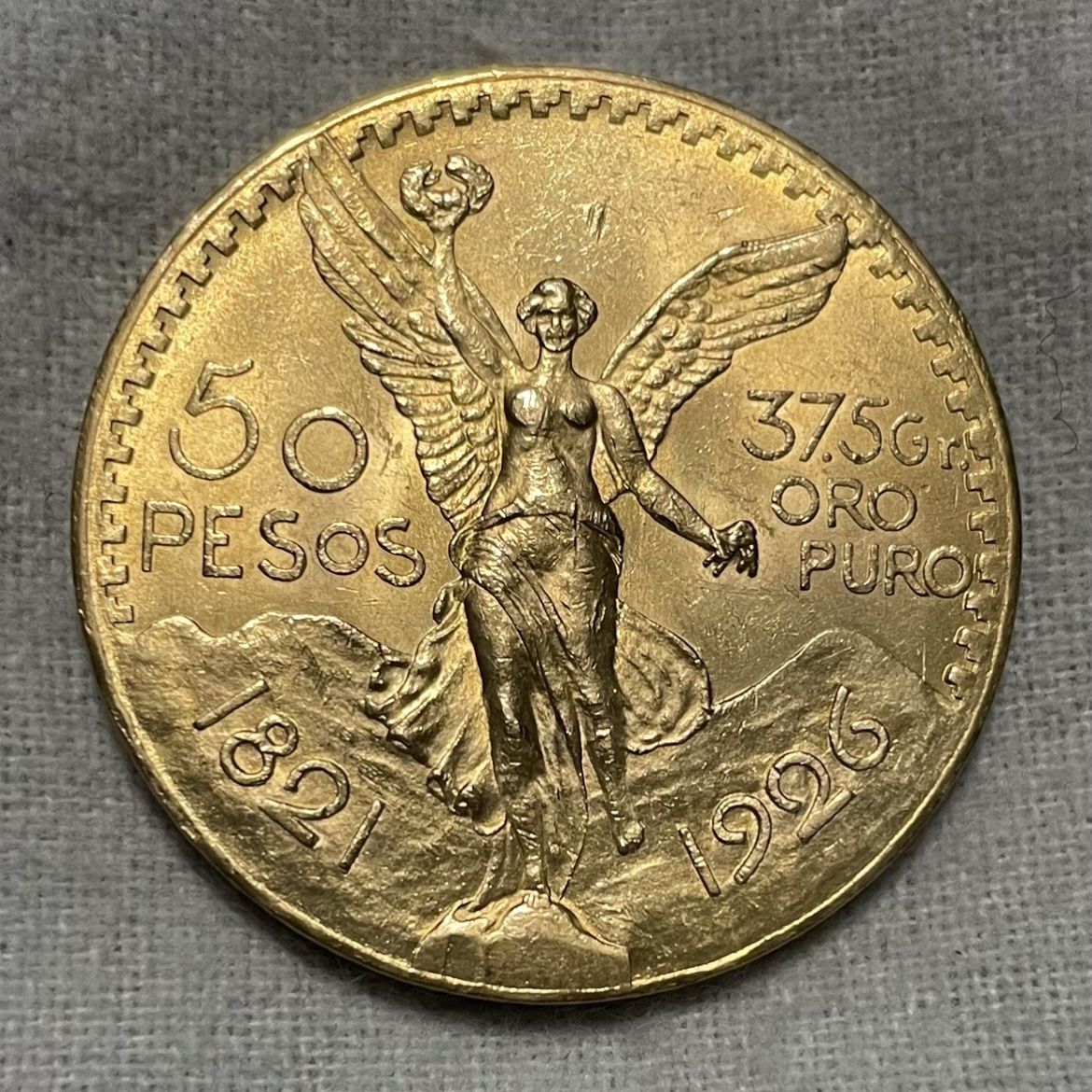 Original 1926 50 Peso Gold Centenario Coin 22k