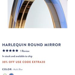 Harlequin Round Blue Mirror 