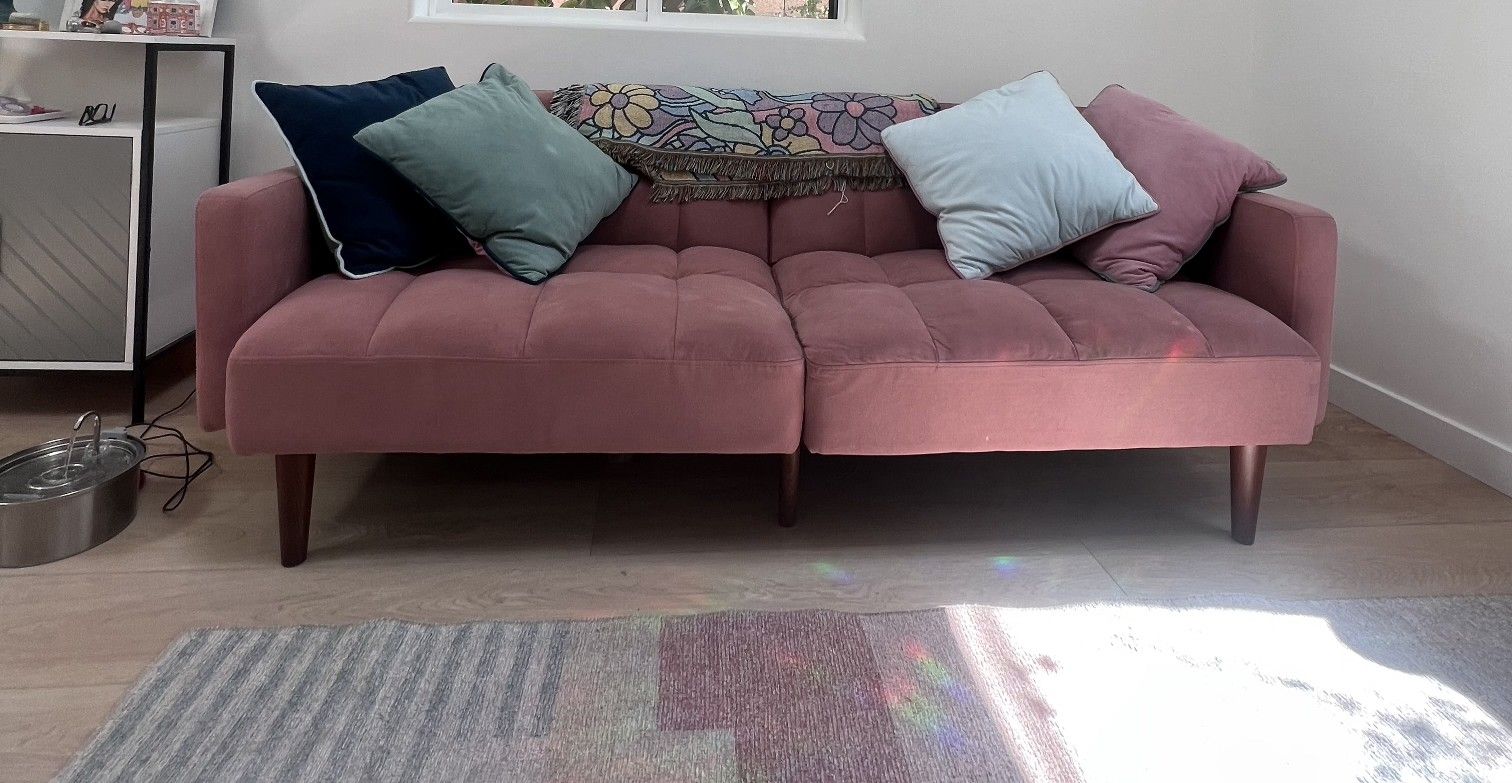 Pink futon