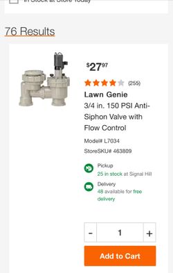 Lawn Genie 3/4 in. 150 PSI Anti-Siphon Valve with Flow Control Brand New I Have Extra 16 Valves Paid Over $35 Each Buy Them All For $21 Each