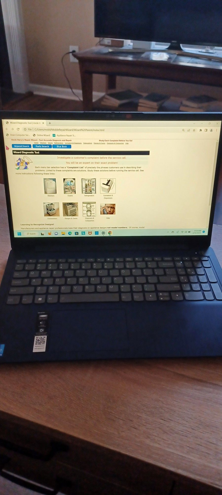 Appliance Repair Training Wizard Laptop