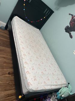 Twin Bed Frame - black wood