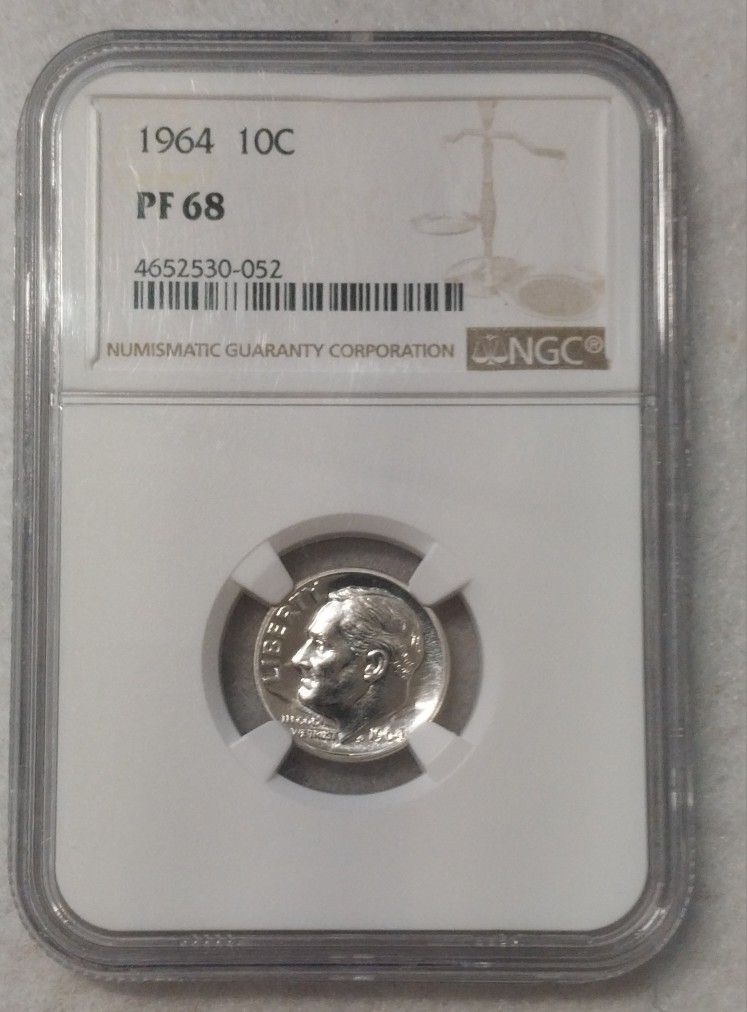 NGC Certified 1964 10c PF68 Roosevelt Dime
