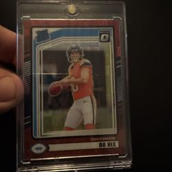 Bo Nix Rated Rookie Optic Red Wave 2024 Panini 
