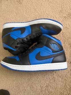 Air Jordan 1 Mid size 12 Royal Blue and B a lack