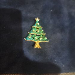 Green Christmas Tree Brooch/pin