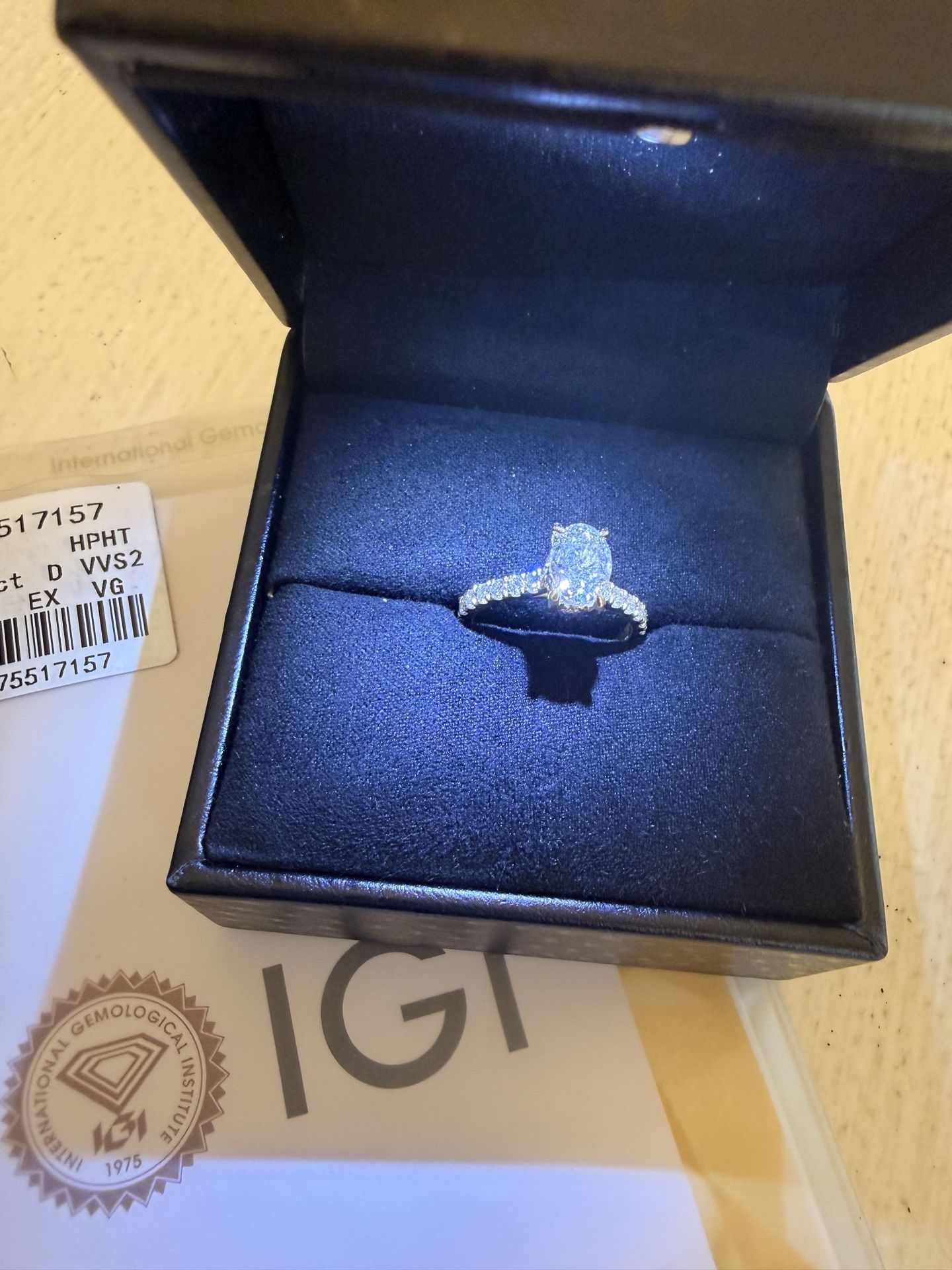 Brand New 2.98 Total Weight (1.57 Center Stone) Carat Lab Oval Diamond Ring In 18k Yellow Gold