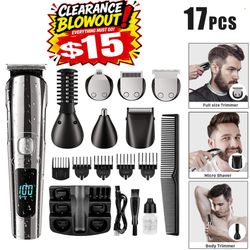 13PC Men's Beard Trimmer Cordless Hair Trimmer Hair Clipper Haircut Kit