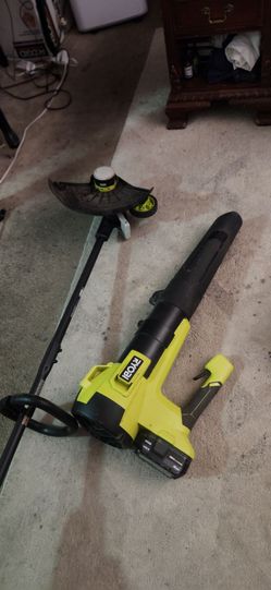 Blower  sweeper &  cordless battery string  trimmer  RYOBI