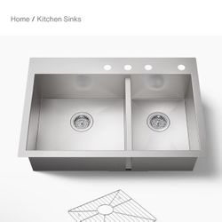 33” under mounted or top stainless steel kitchen sink