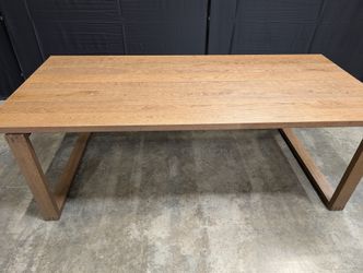 Large Oak Veneer Dining Table