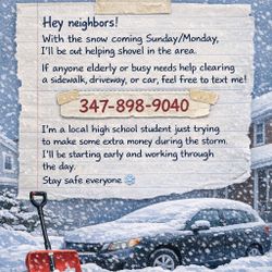 Snow Shoveling Help, Queens Ny