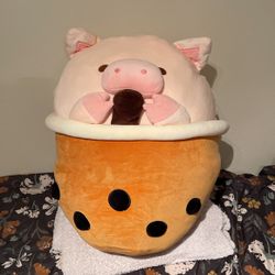 🧋JUMBO Piggy Boba Plushie 🐷 