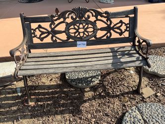Metal & Wood Slat Bench