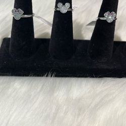 925 Silver Micky And Minnie Rings