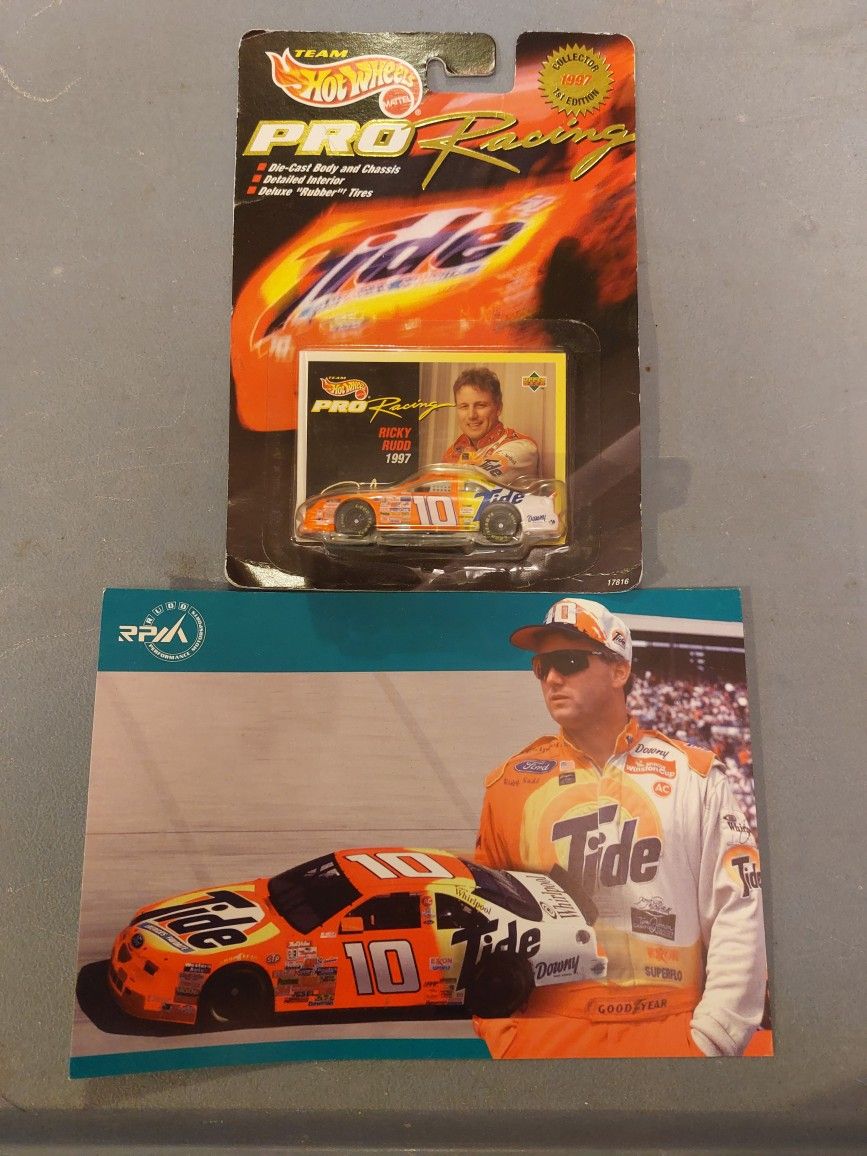 Vintage 1997 NASCAR Driver Ricky Rudd #10 Diecasts and Driver Card