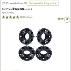 20-25 Jeep Gladiator 1 inch wheel spacers