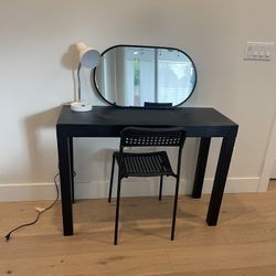 IKEA Desk And Chair,lamp And Mirror 