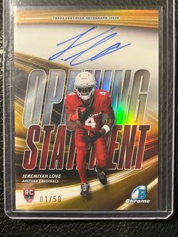 2026 Bowman Jeremiyah Love Gold Opening Statements Auto /50 1st on print