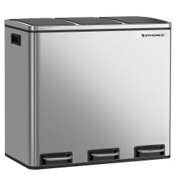 3 Bins Stainless Steel Trash Can 