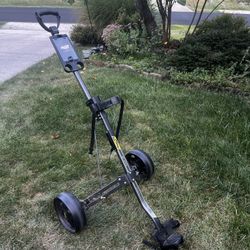 Bag Boy M-350 2 Wheel Golf Push Cart, Easy Two-Step Open & Close, Adjustable Handle Height, Ultra Lightweight, Scorecard Holder, Black