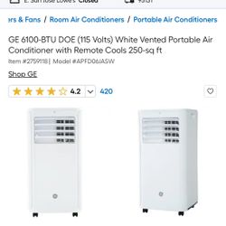 GE® 6,100 BTU PORTABLE AIR CONDITIONER WITH DEHUMIDIFIER , WHITE