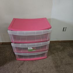 Large 3 Piece Drawers Hot Pink