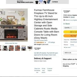 TV STAND CABINET W/ NEW HEATER