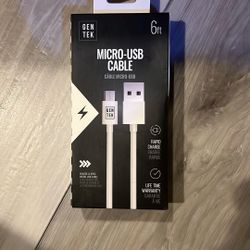 Gen Tek USB-C Cable 6 Ft White Rapid Charge Brand New In Box NIB BNIB Android=
