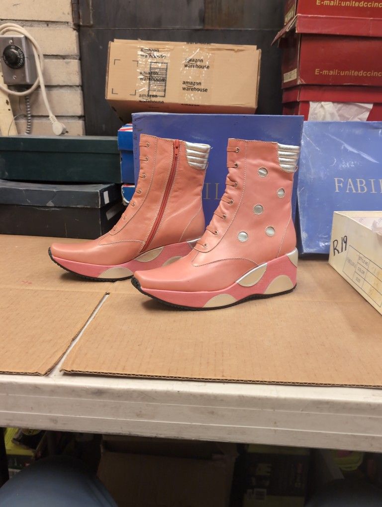 Fabulova Pink Platform Boots Size 37