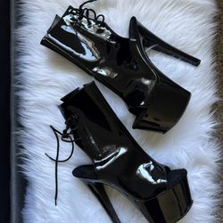 Patent Black Pleaser Boots Size 9