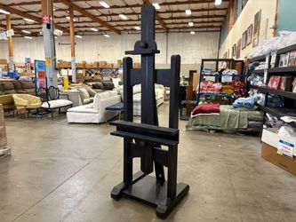 80″ Rolling Wooden TV Easel with Antiqued Ebony Finish