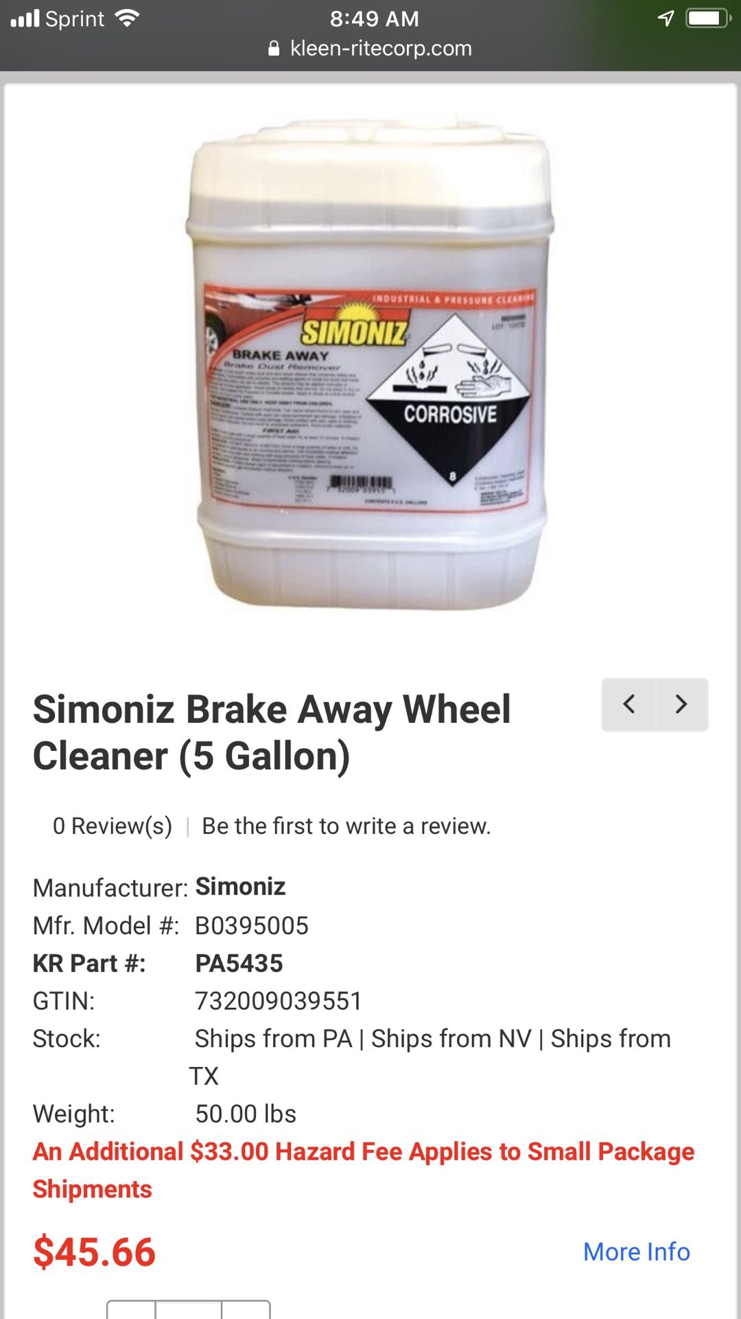 SIMONIZ BRAKE AWAY WHEEL CLEANER
