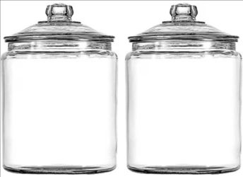 Two 1 gallon glass jars with lids