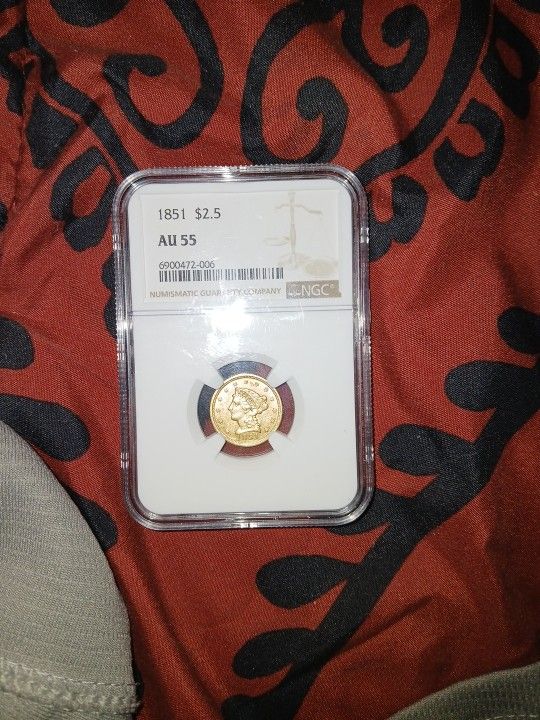 1851 2 1/2 Au55 Gold Coin
