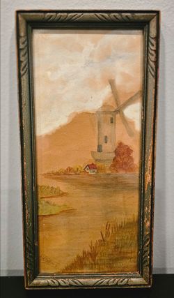 Vintage Antique Lighthouse  Paintings Wood Frame