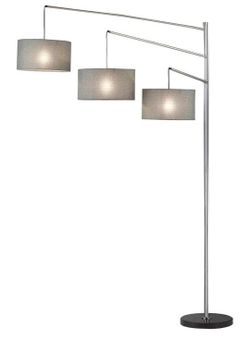 LAMPARA De Pie de 3  Luces Adesso 4255-22 Wellington Lámpara de arco de 3 brazos, 91 in.