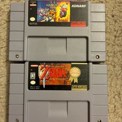 SNES Cartridges Zelda & Biker Mice price in description