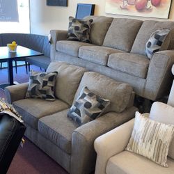 🇺🇸HUGE Ashley Furniture Blowout Sale!🇺🇸 Brand New Sofa Loveseat SET W/ Designer Accent Pillows Included! $50 Down Takes It Home Today! 