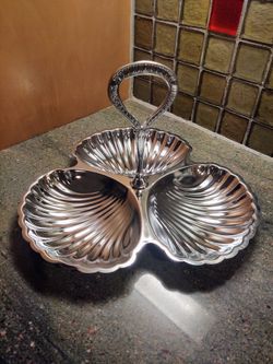 Vintage Chrome Seashell Tid Bit