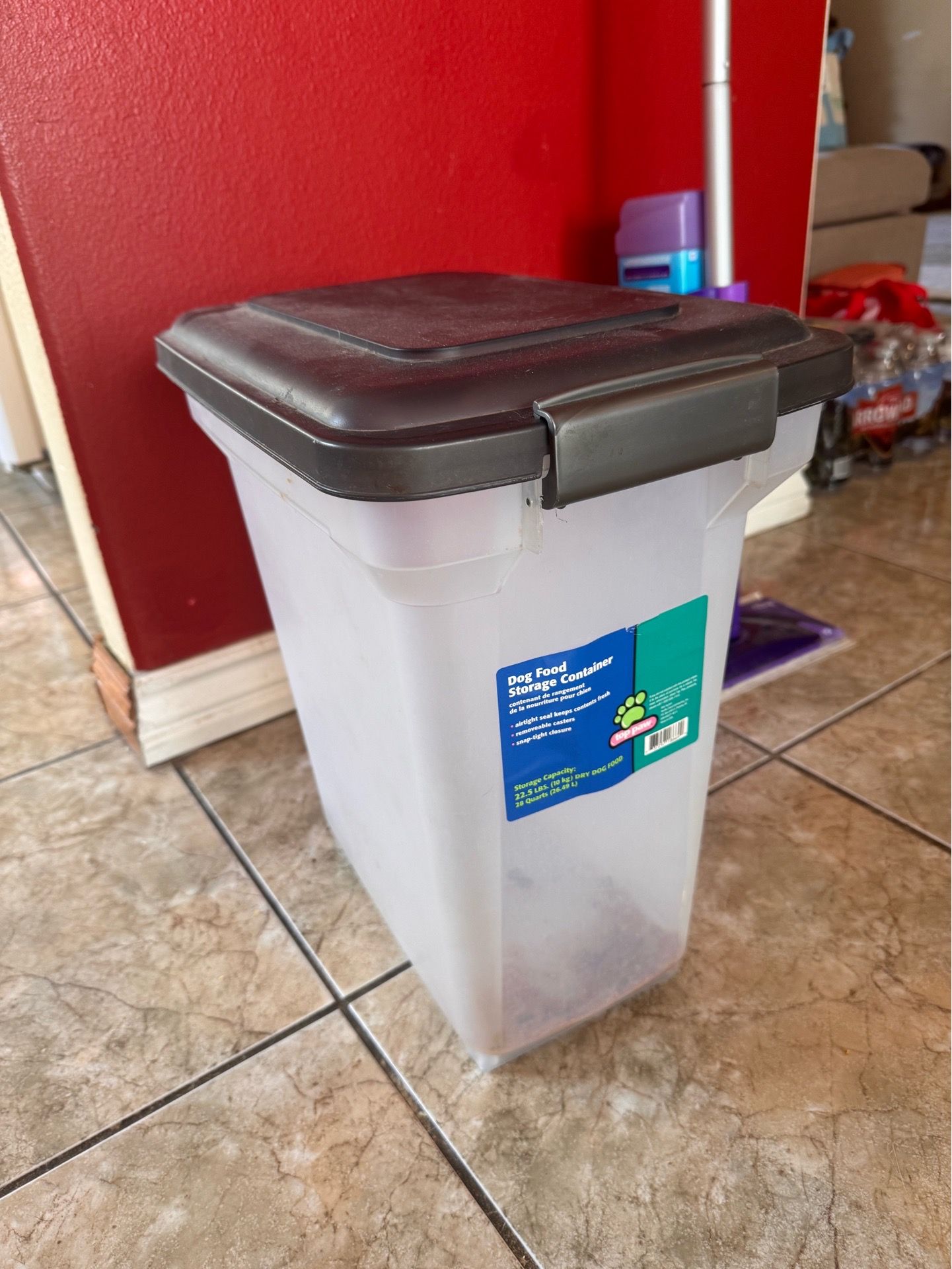 Dog food storage container