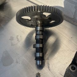 OEM camshaft removed from a 2014 Briggs & Stratton Vanguard 31 HP V-Twin engine. 