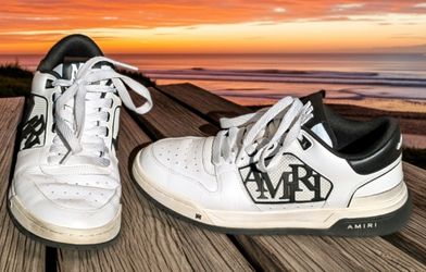 AMIRI Classic Low Top Sneaker (WHITE/BLACK) Size 42/ US 9