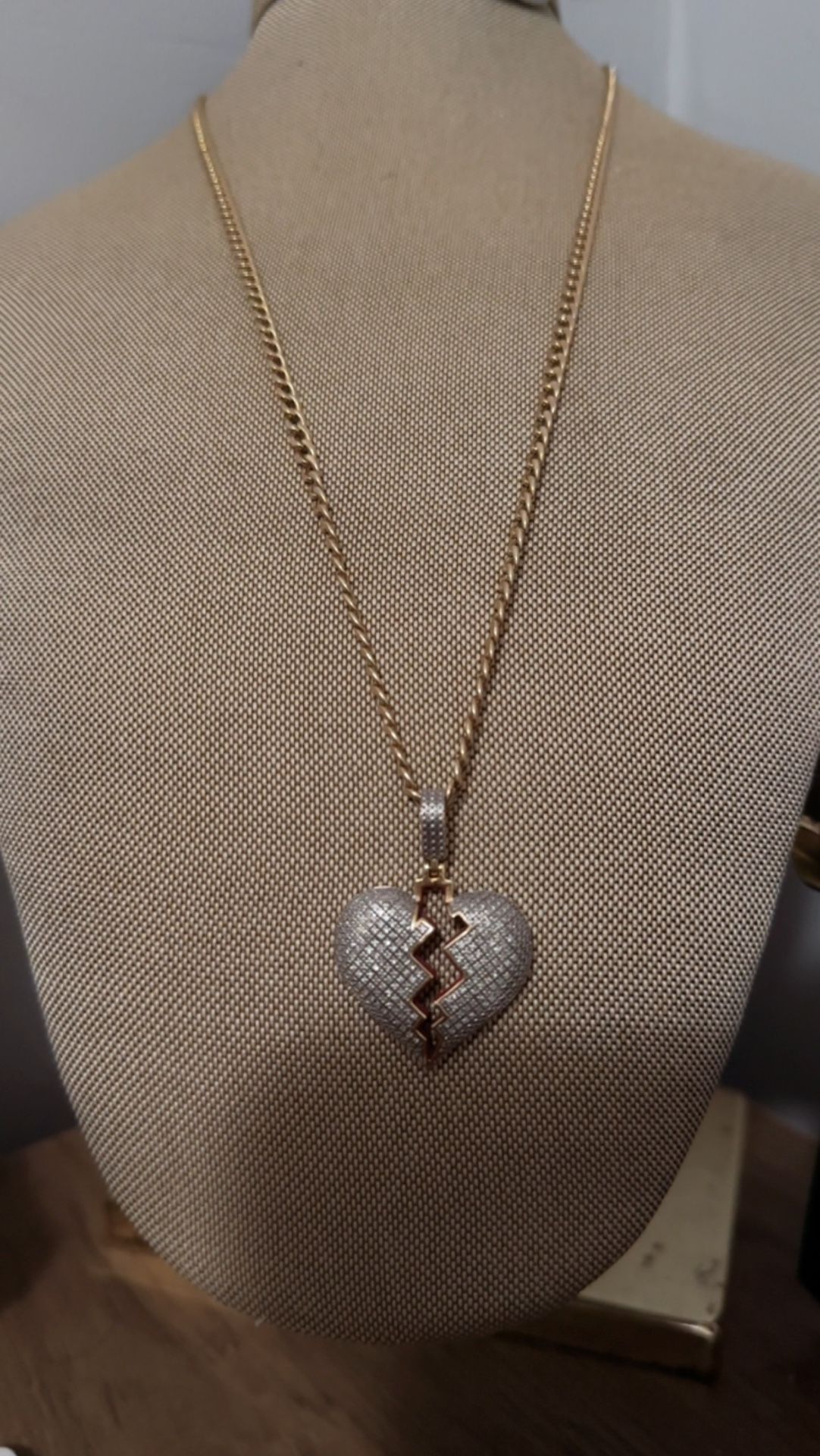 Gold Neckless And Heart Charm